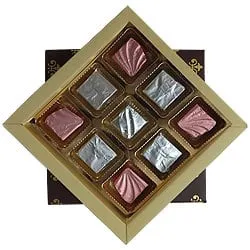 Mesmerising Gift of 9 Pcs Assorted Homemade Chocolates