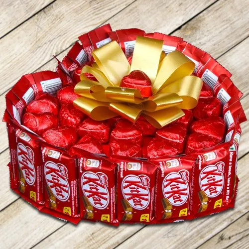Buy Kitkat N Handmade Chocos Heart Shaped Arrangement