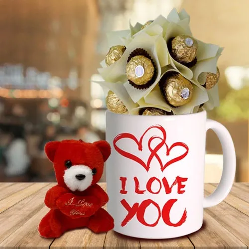 Personalized Coffee Mug with Teddy N Ferrero Rocher