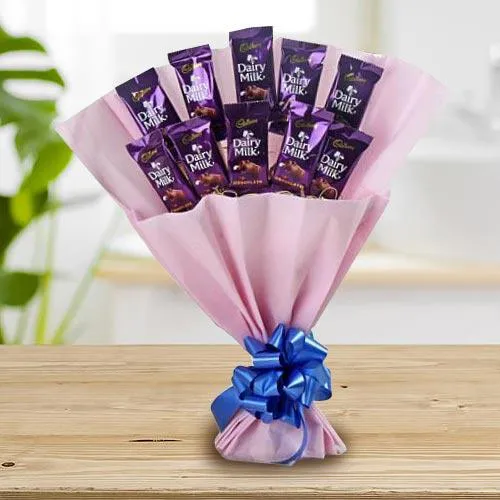 10 pcs Cadbury Dairy Milk Chocolates Bouquet