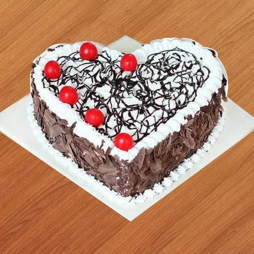 Send Black Forest Cake in Heart Shape