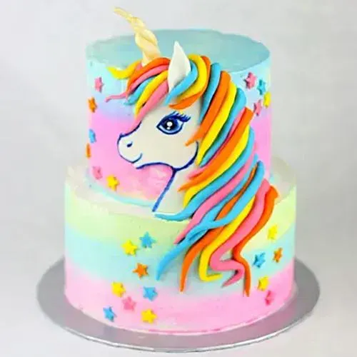 Enjoyable 2 Tier Unicorn Cake for Kids Party