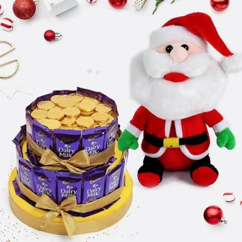 Amusing Chocolate Arrangement N Santa Claus Soft Toy