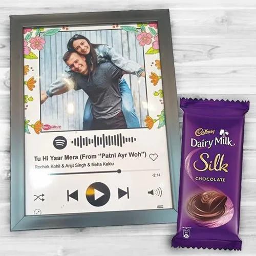 Magnificent Personalized Music Photo Frame with Cadbury Silk