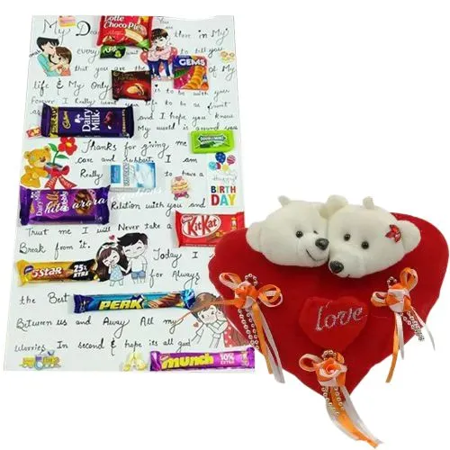 Fantastic Chocolate Message Card with Assorted Chocolates and ILU Singing Heart	