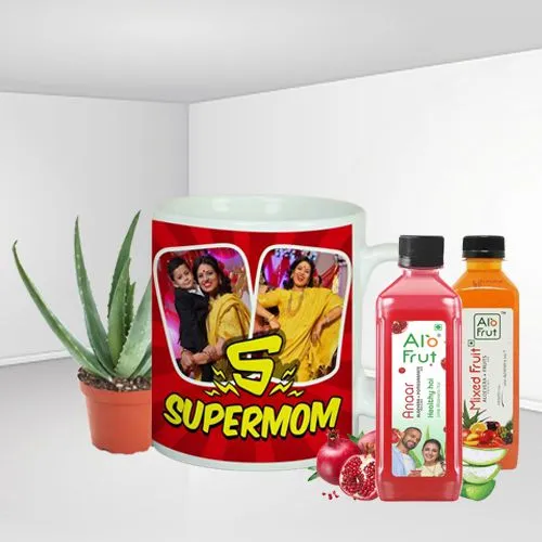Exotic Aloe Vera Plant n Personalized Coffee Mug with Alo Fruit Juice