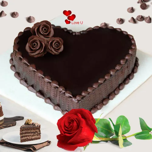 Order Online Chocolate Cake N Red Rose
