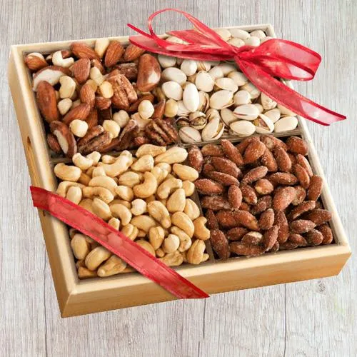 Special Wooden Tray of Premium Salted Dry Fruits