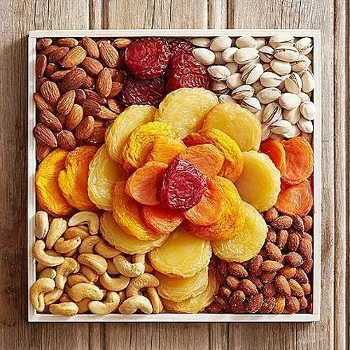 Fascinating Mixed Dry Fruits Tray for Mothers Day