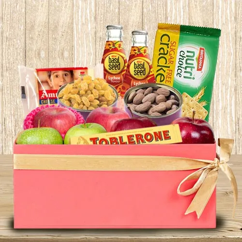 Marvellous Gift Box of Fresh Fruits N Assortments