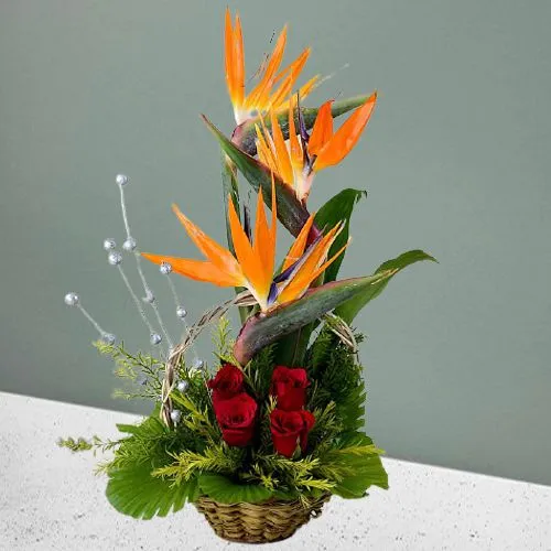 Alluring Basket of 7 Exotic Flowers