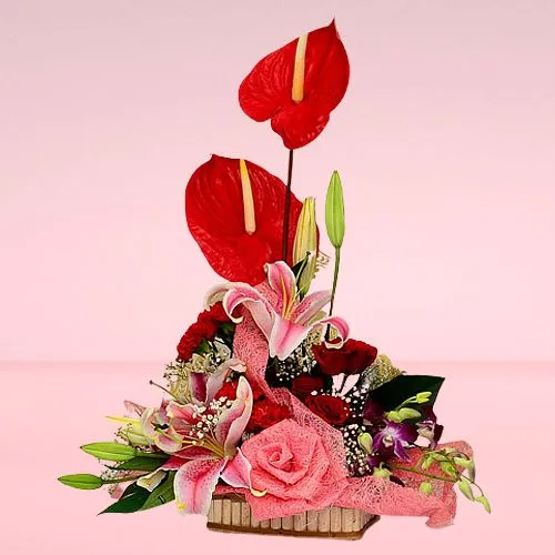 Impressive Assorted Flowers Beauty in a Basket