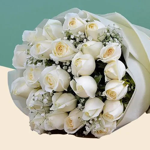 Fragrant Bouquet of Moonshine White Roses
