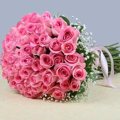 Beautiful Pink Roses Hand Tied Bouquet