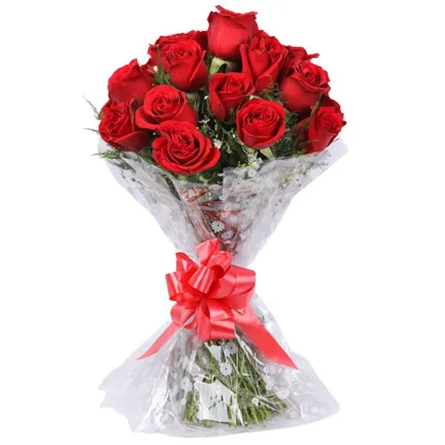 Sophisticated Dreams From Heart 12 Red Roses Bouquet