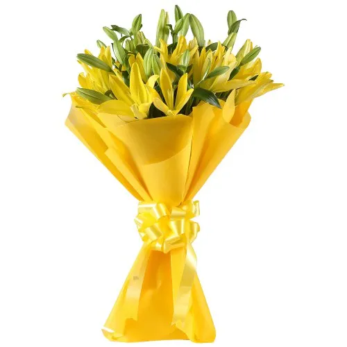 Send Bouquet of Yellow Lilies