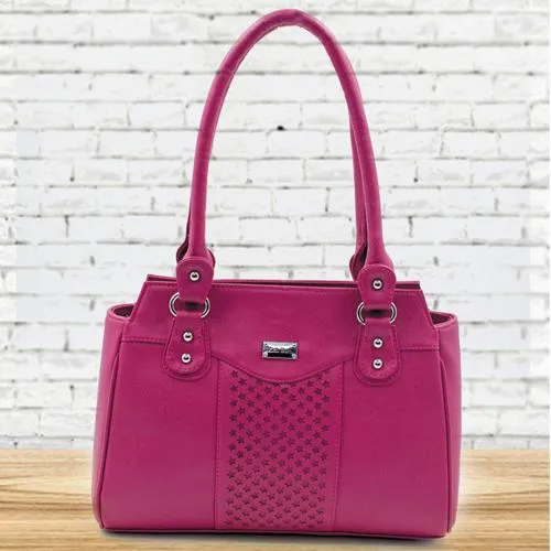 Beautiful Pink Color Leather Vanity Bag for Ladies