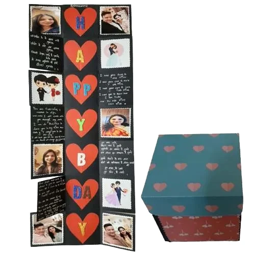Appealing Infinity Explosion Box of Personalized Photos n Messages
