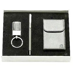 Online Steel Finish Key Ring, Pen and Visiting Card Holder