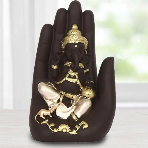 Spectacular Handcrafted Palm Ganesha Showpiece