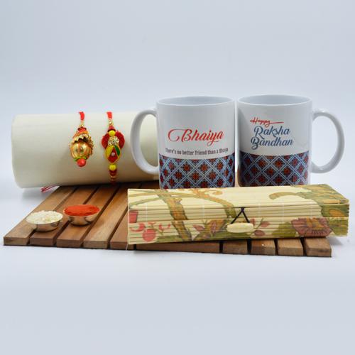 Fancy Lumba Rakhi Set with Bhaiya Bhabhi Coffee Mug