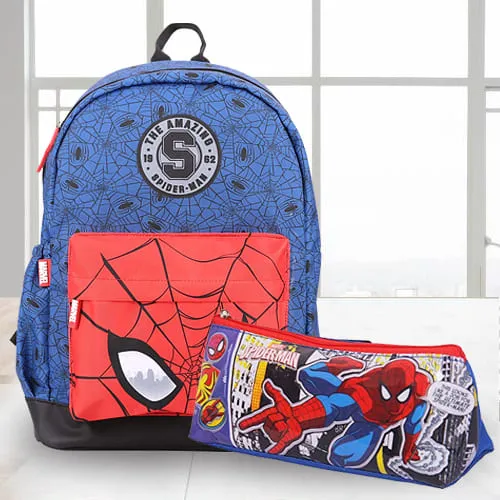 Marvelous Spiderman School Bag n Pencil Box Combo
