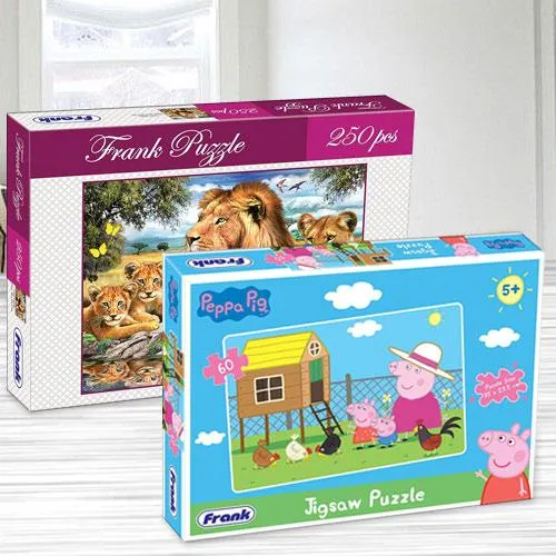 Wonderful Frank Peppa Pig N Lion Family Puzzle Set
